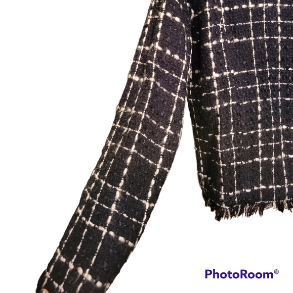TESSUTI 6 Jacket Tweed Imitation Chanel Black and White - Picture 9 of 12